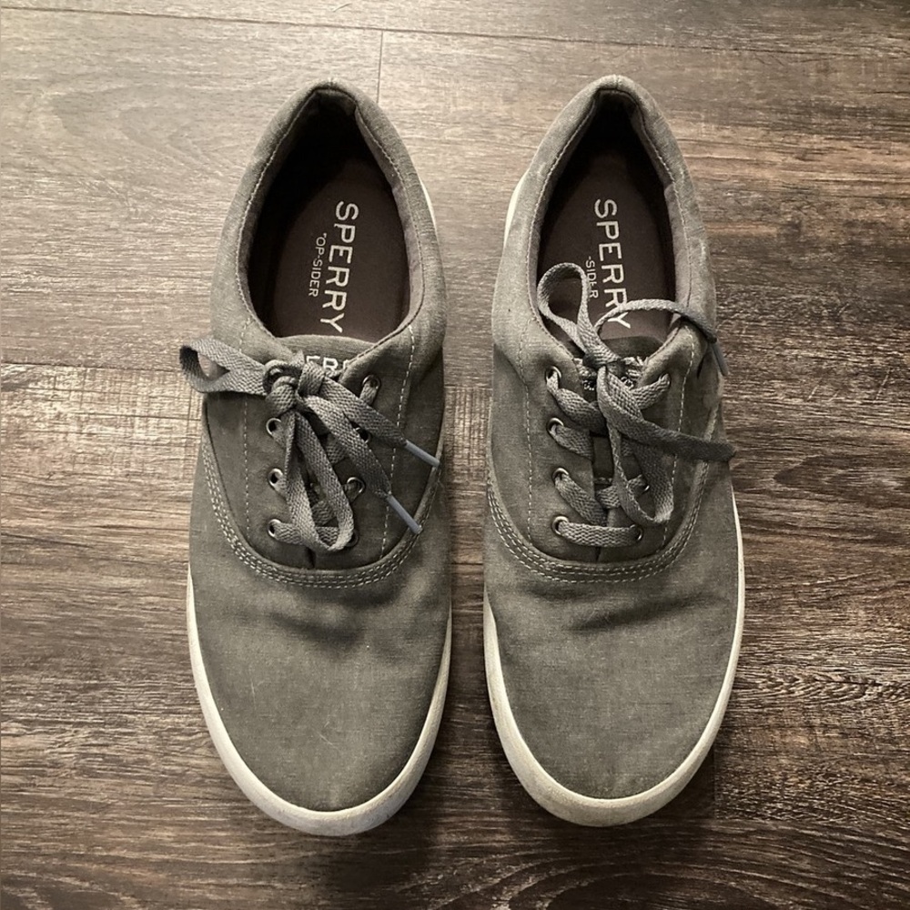 Sperry Men's Gray Casual Shoes Size 9 Used Grey Laces Sneakers